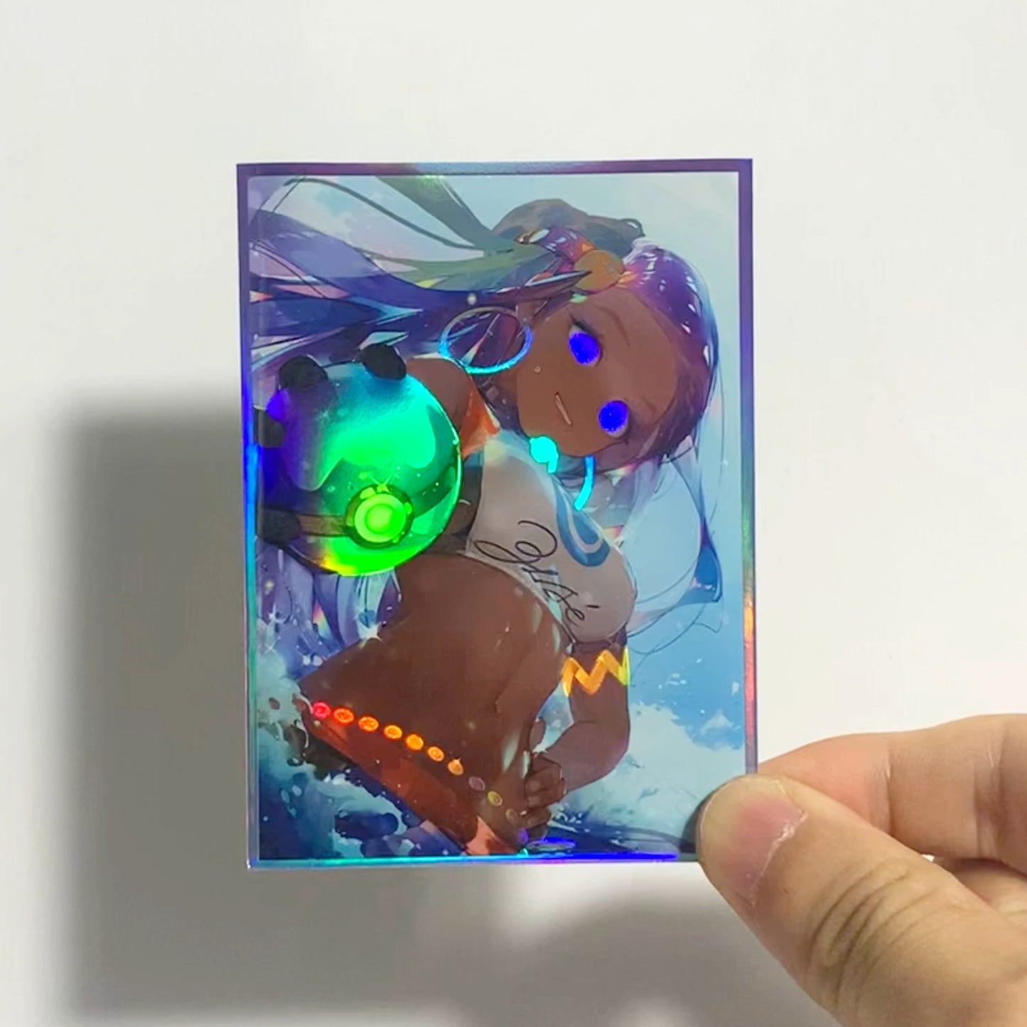 Water Gym Leader Nessa Pokemon Holographic Card Sleeves