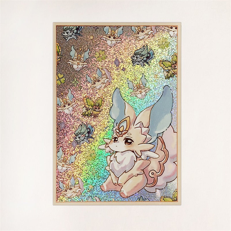 Cute Feline Purrely Holographic Card Sleeves