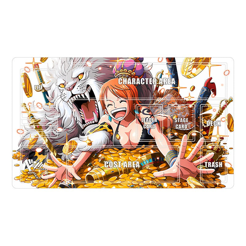 one piece card game mat Nami Strikes Gold Premium Neoprene One Piece Playmat – Kado Supplies