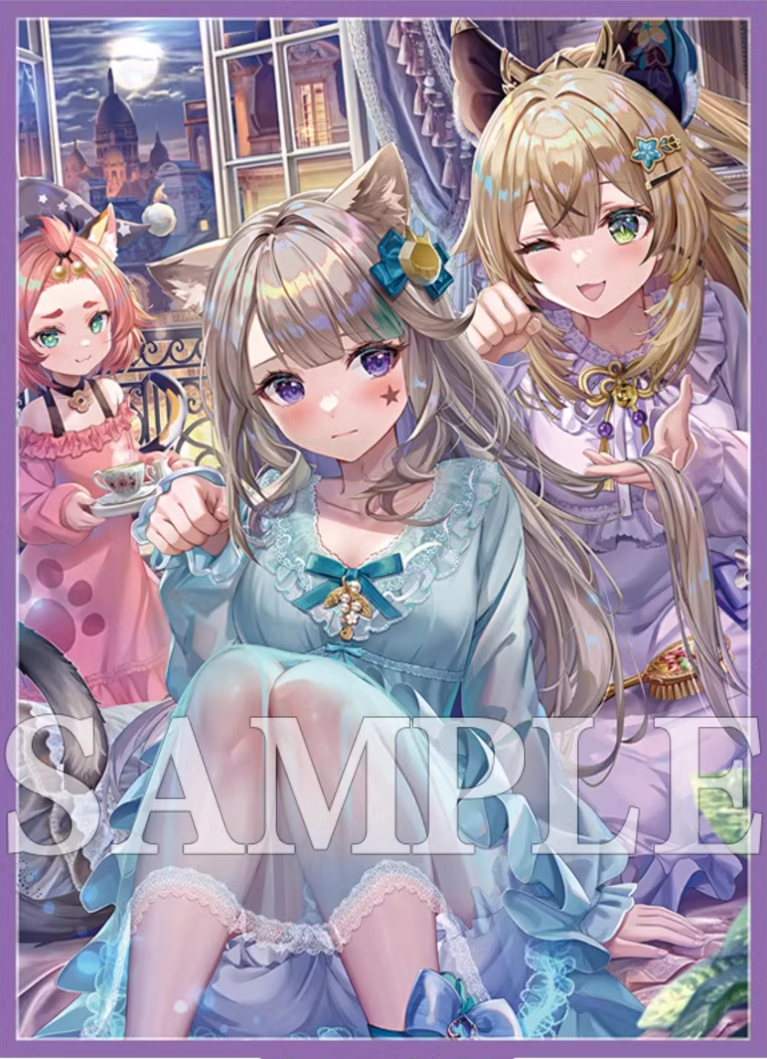 Cat Girls Kirara, Diona, Lynette Genshin Impact Card Sleeves