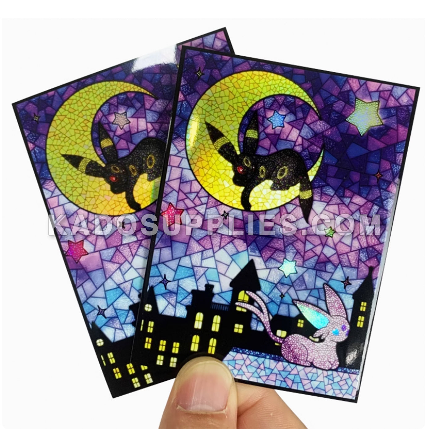 Umbreon & Espeon Stained Glass Holographic Card Sleeves