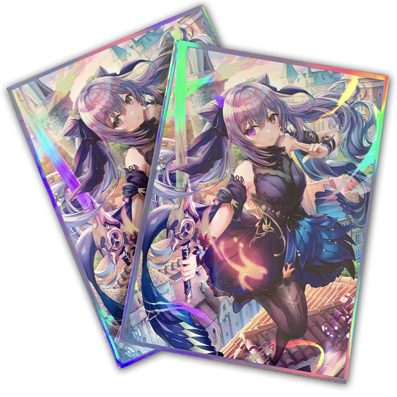 Keqing Attack Genshin Impact Holographic Card Sleeves