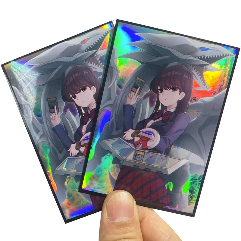 Blue Eyes White Dragon x Komi Holographic Card Sleeves Kado Supplies Blue Eyes White Dragon x Komi Holographic Card Sleeves Kado Supplies
