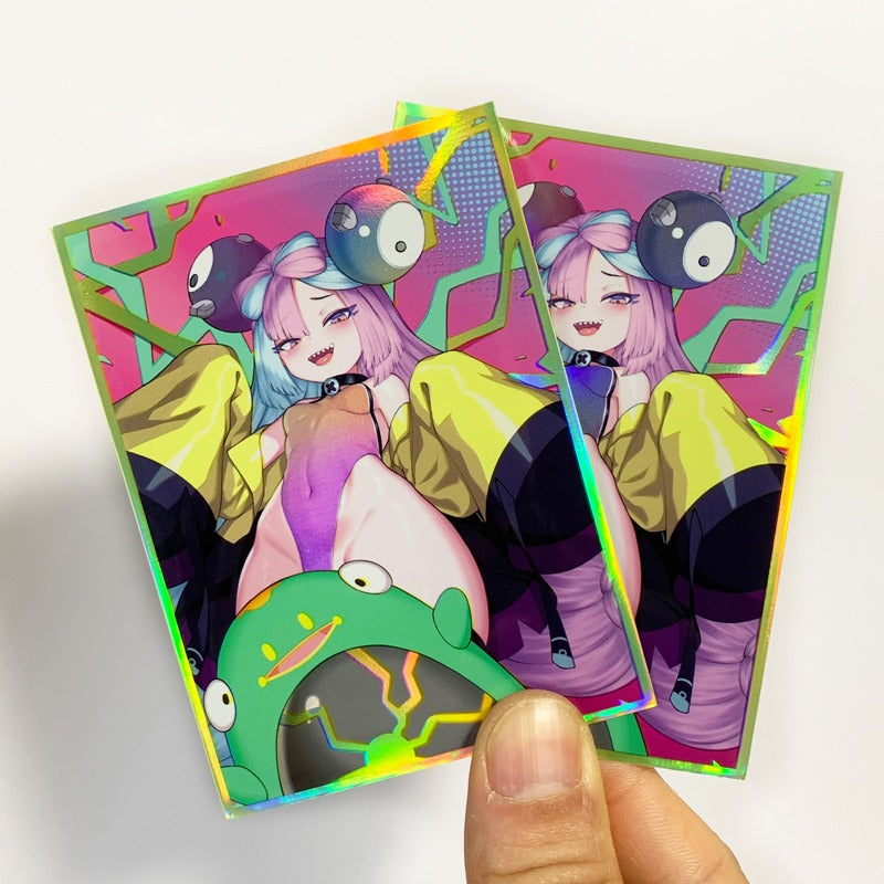Gym Leader Iono and Pokemon Bellibolt Holographic Card Sleeves