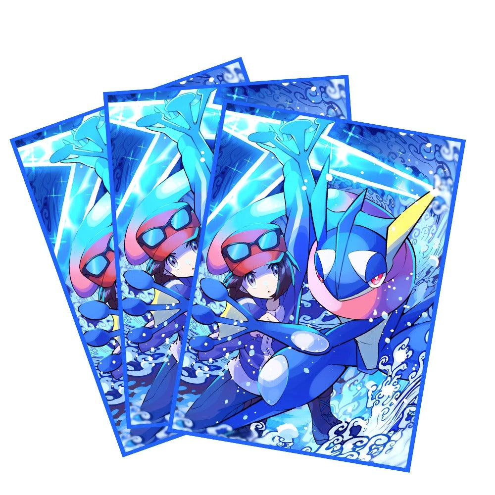 Trainer Calem & Greninja Holographic Card Sleeves