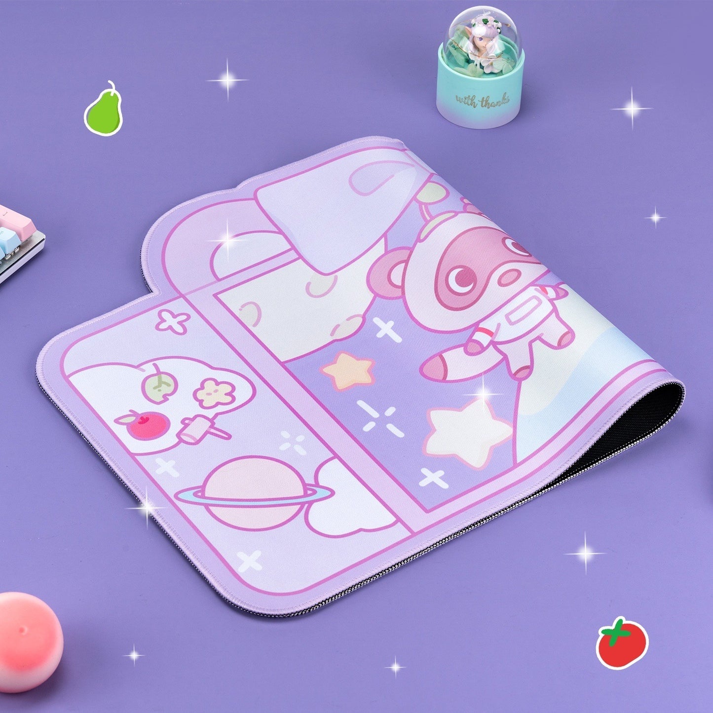Animal Crossing Space Travels Kawaii XL Gaming Mousepad Desk Mat