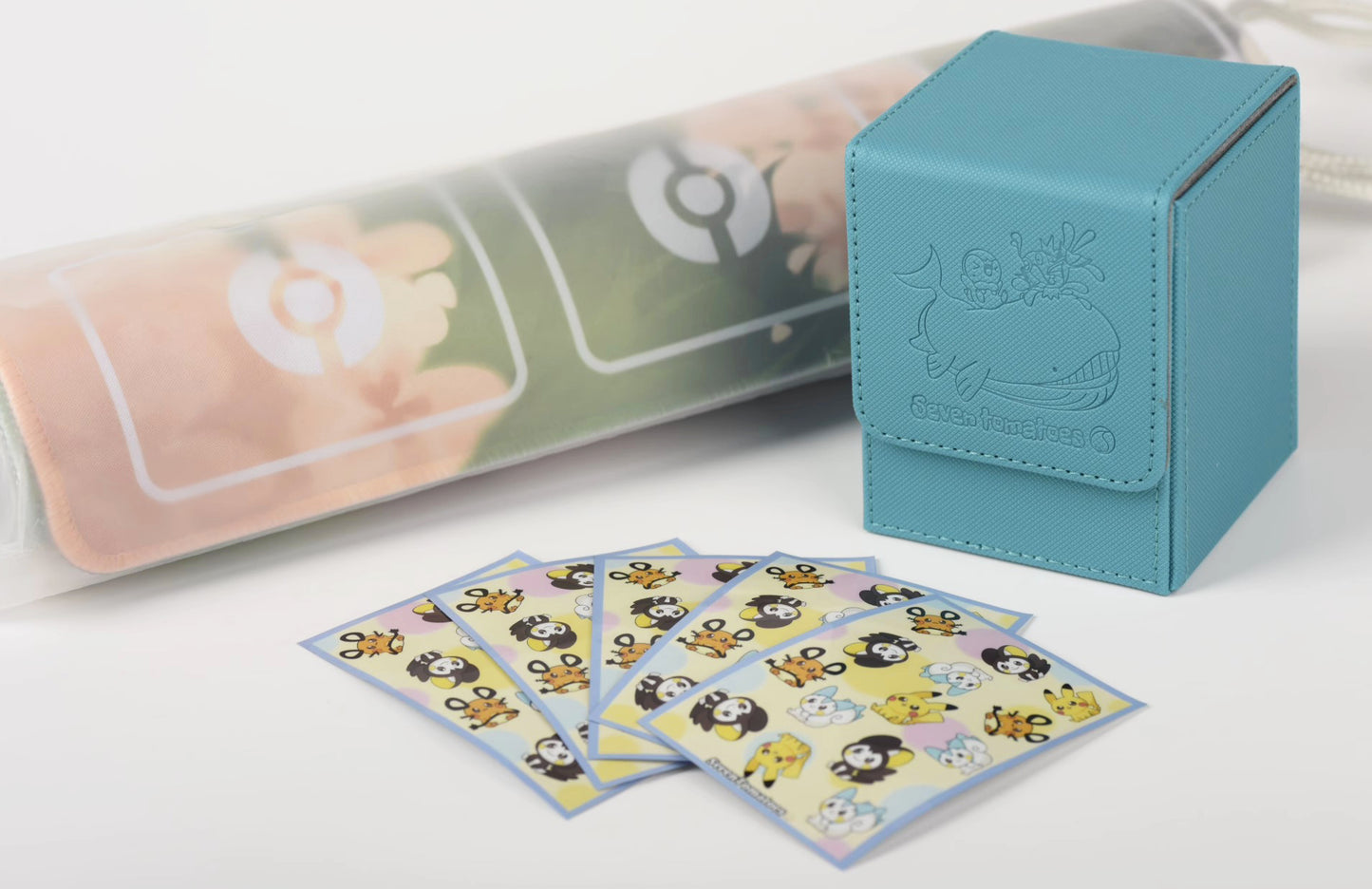 Wailord, Piplup and Magikarp Engraved PU Leather Deck Box
