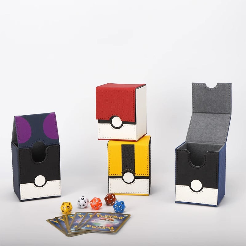 Classic Stitched Poke Ball PU Leather Deck Box