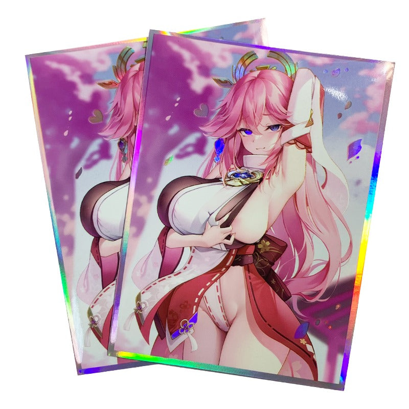Yae Miko Waifu Genshin Impact Holographic Card Sleeves Kado Supplies Yae Miko Waifu Genshin Impact Holographic Card Sleeves Kado Supplies