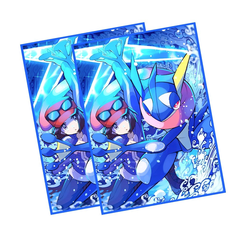 Trainer Calem & Greninja Holographic Card Sleeves