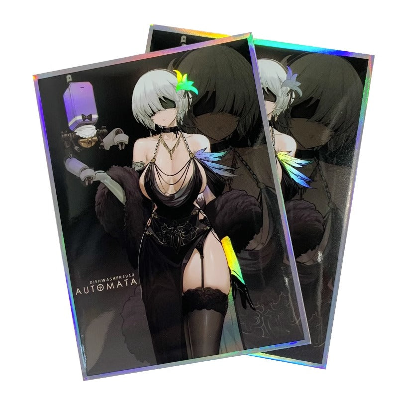 waifu card sleeves mtg NieR Automata 2B Waifu Holographic Card Sleeves – Kado Supplies