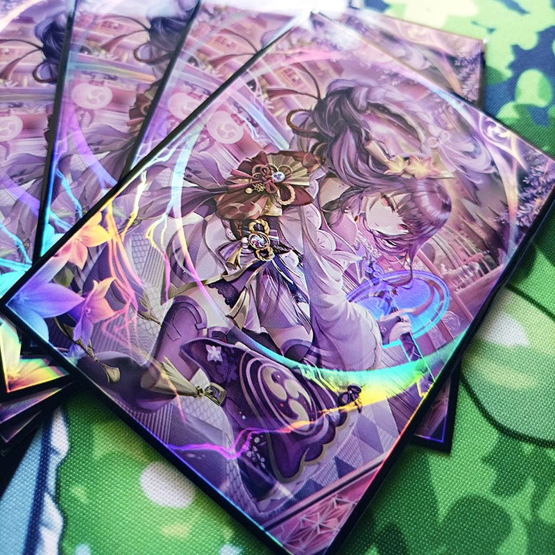 Raiden Shogun Genshin Impact Holographic Card Sleeves Kado Supplies Raiden Shogun Genshin Impact Holographic Card Sleeves Kado Supplies