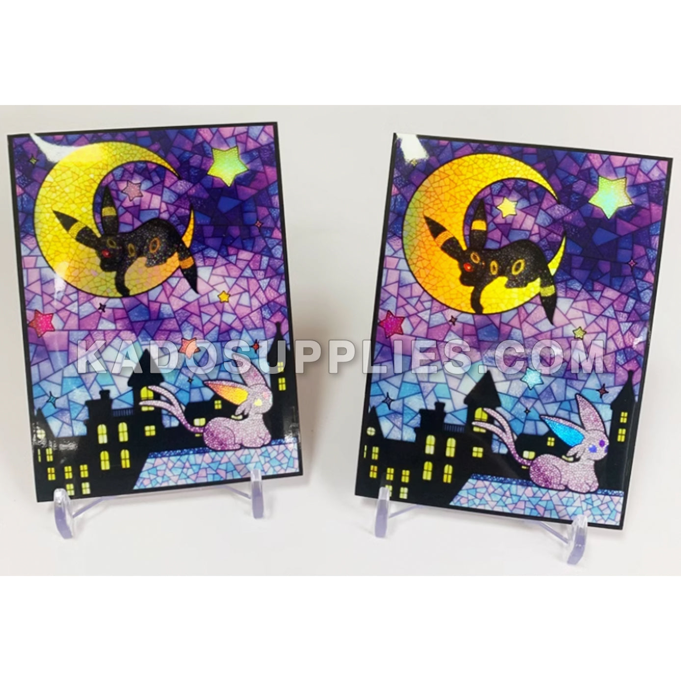 Umbreon & Espeon Stained Glass Holographic Card Sleeves