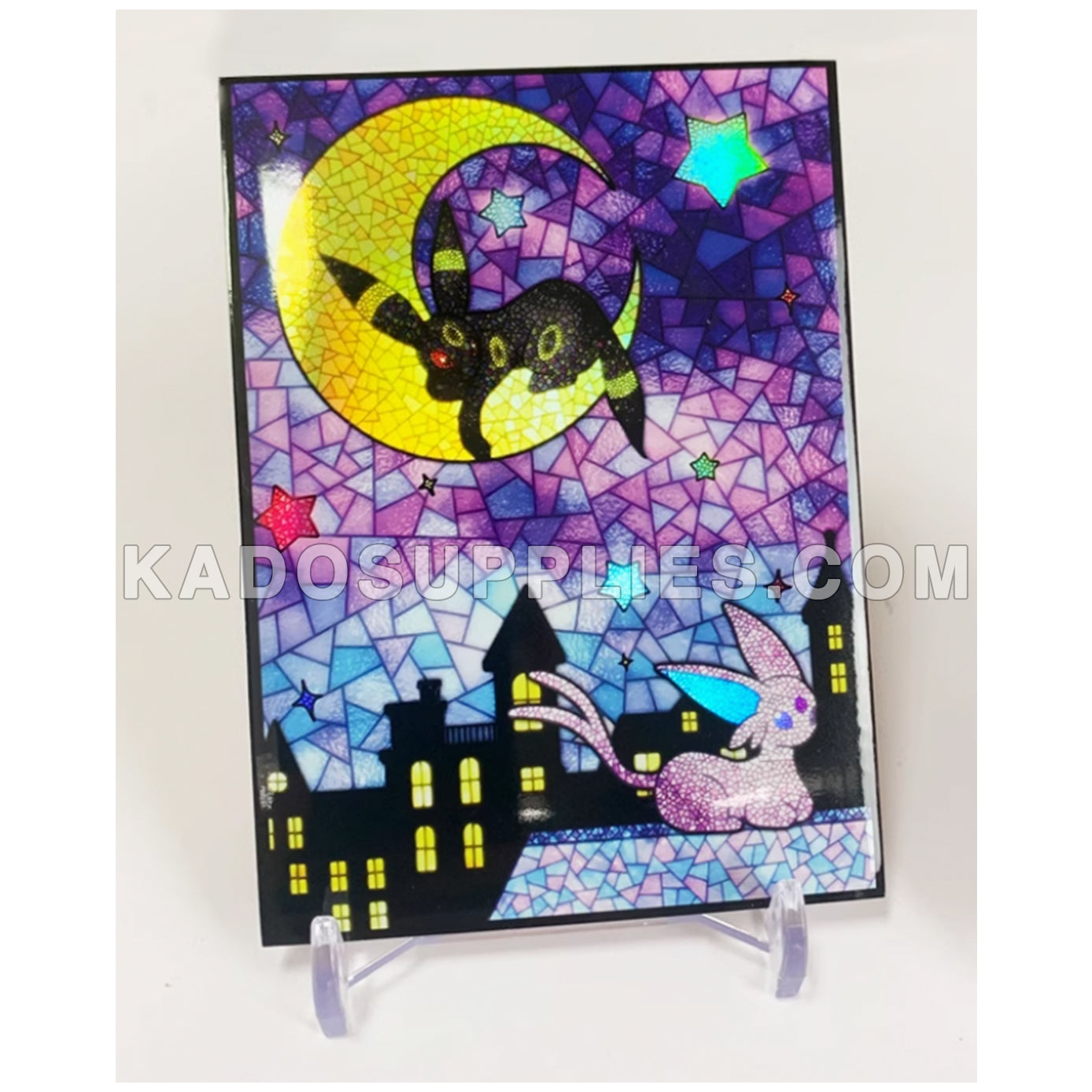Umbreon & Espeon Stained Glass Holographic Card Sleeves