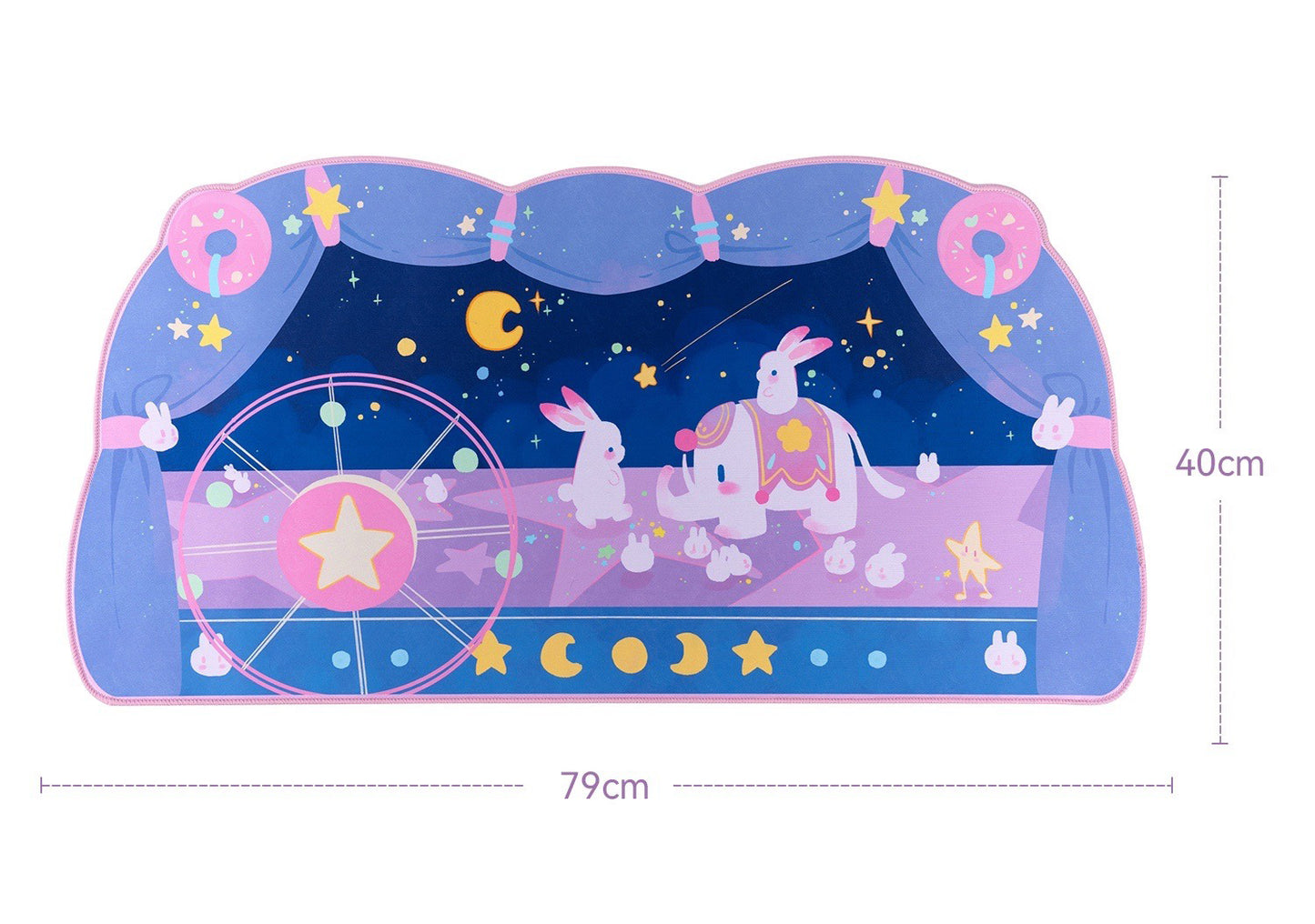 Bunny & Elephant Circus Kawaii XL Gaming Mousepad Desk Mat