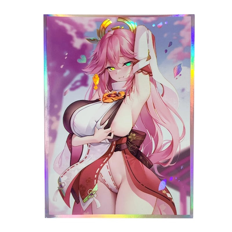 Yae Miko Waifu Genshin Impact Holographic Card Sleeves
