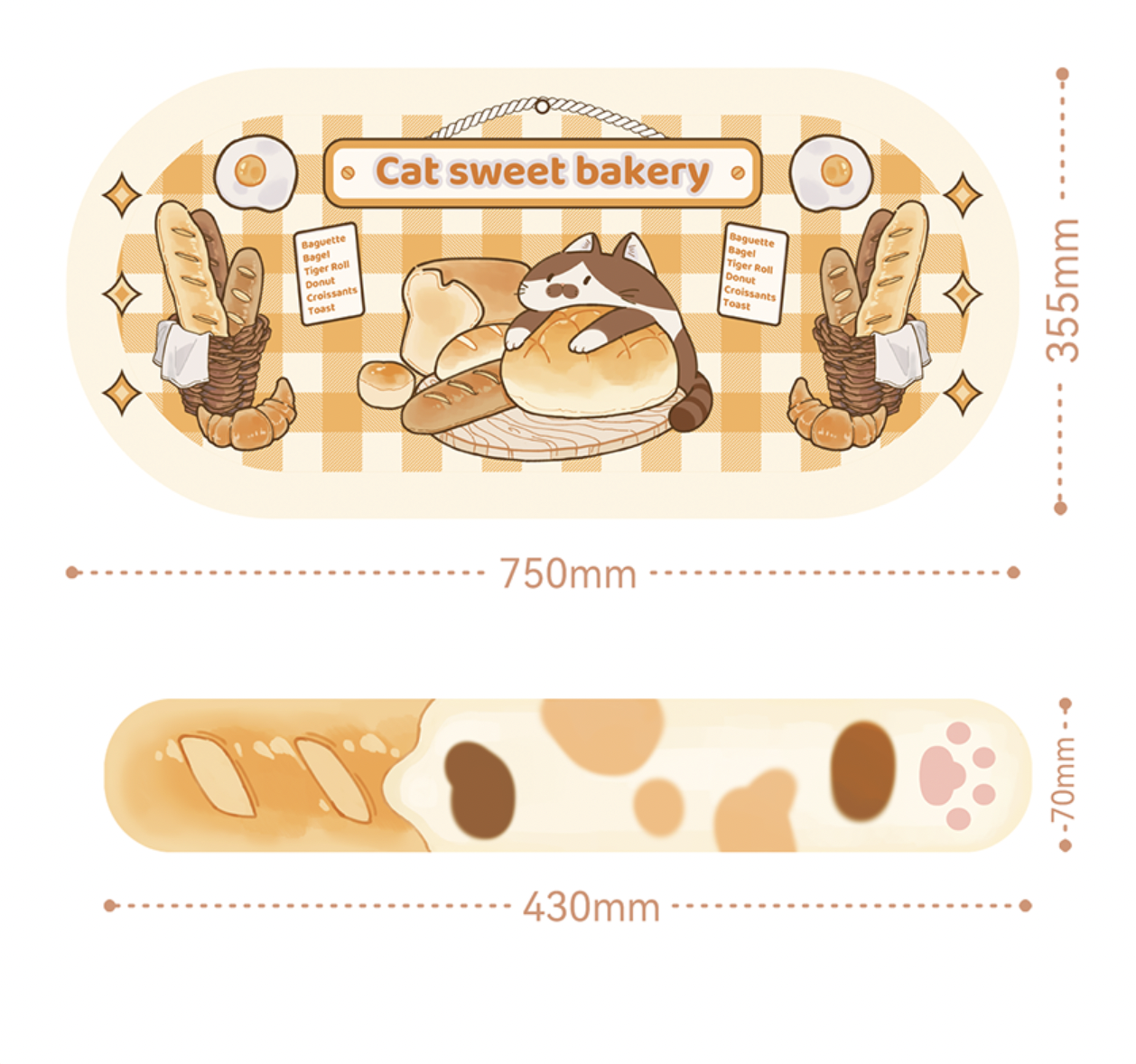 Cat Sweets & Bakery XL Gaming Mousepad Desk Mat