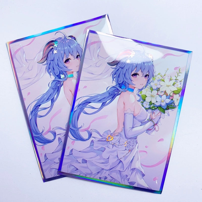 Ganyu Wedding Bride Genshin Impact Holographic Card Sleeves