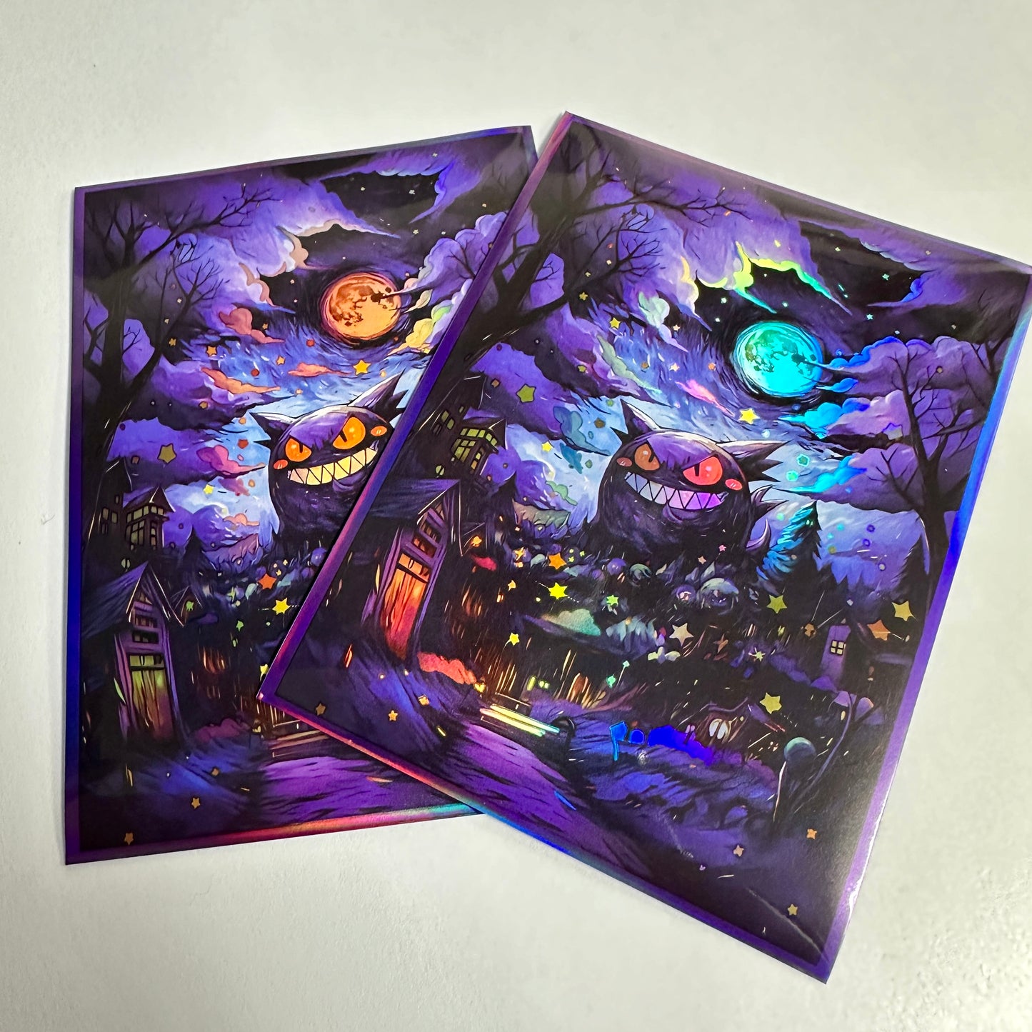 Gengar & Pikachu Oil Painting Series Holographic Card Sleeves