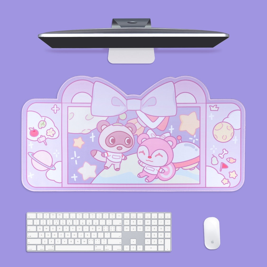Animal Crossing Space Travels Kawaii XL Gaming Mousepad Desk Mat