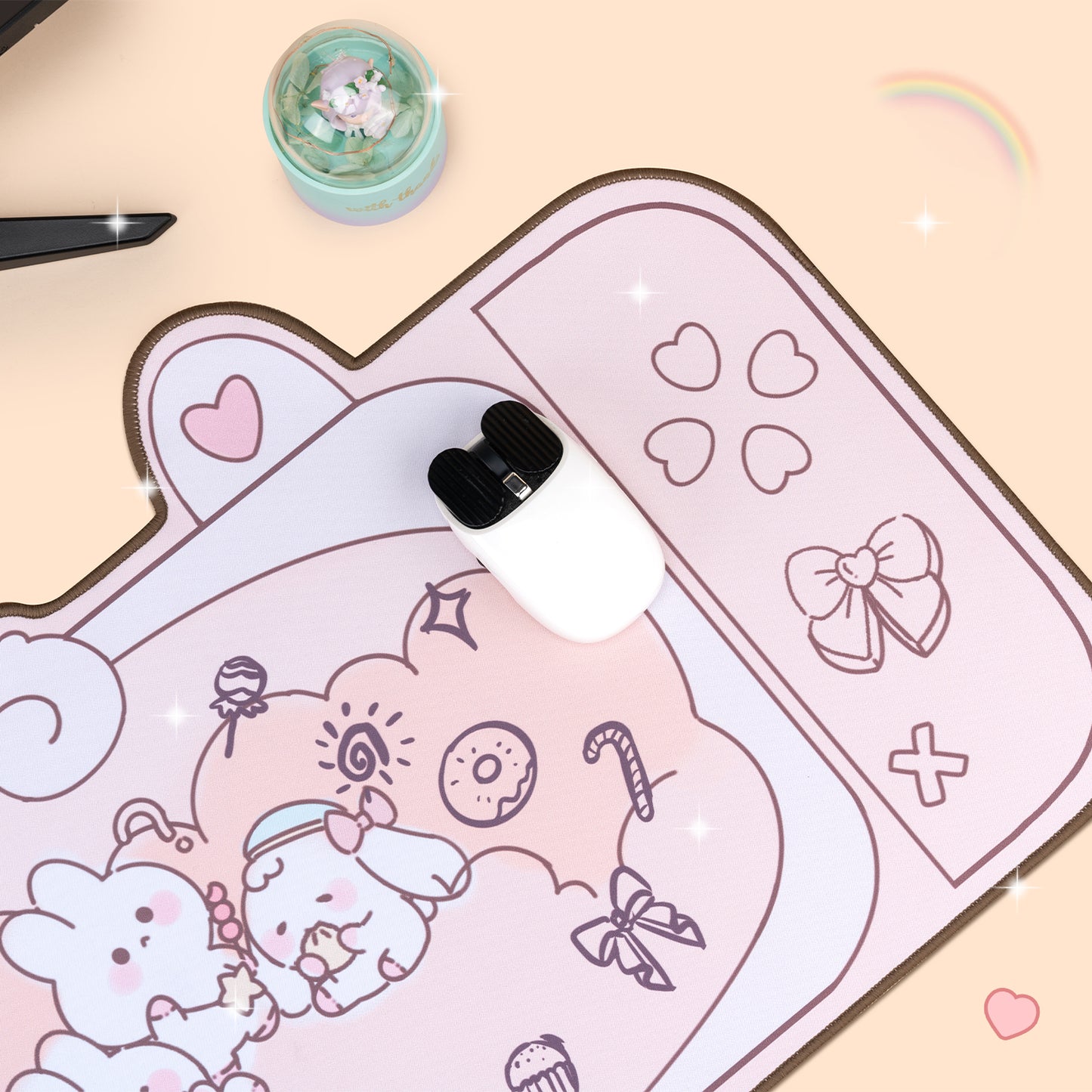Bunnies Picnic Day Kawaii XL Gaming Mousepad Desk Mat