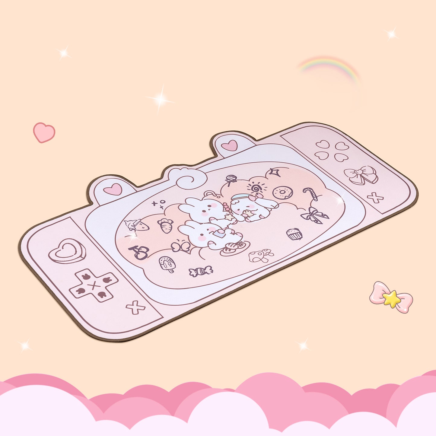Bunnies Picnic Day Kawaii XL Gaming Mousepad Desk Mat
