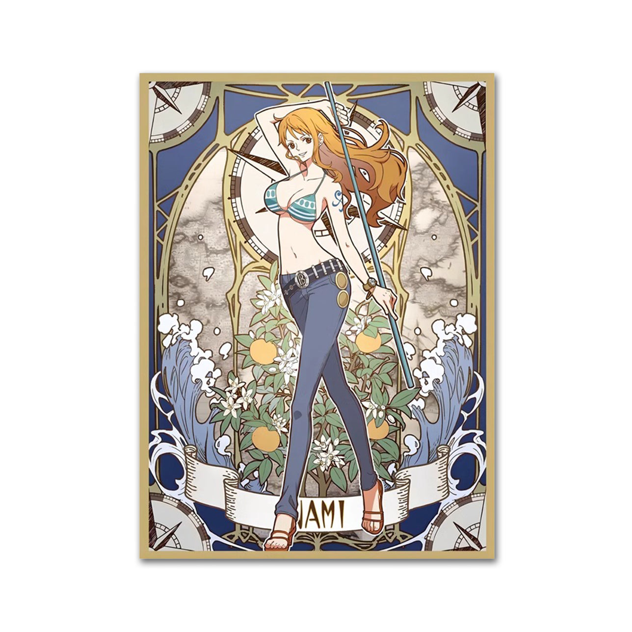 Nami Tarot Art Style One Piece Holographic Card Sleeves Kado Supplies Nami Tarot Art Style One Piece Holographic Card Sleeves Kado Supplies