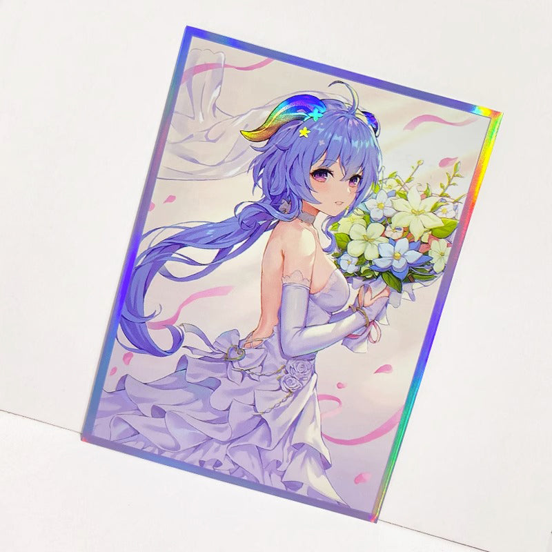 Ganyu Wedding Bride Genshin Impact Holographic Card Sleeves