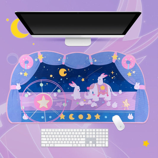 Bunny & Elephant Circus Kawaii XL Gaming Mousepad Desk Mat