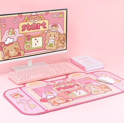 Kawaii Cooking Bears XL Gaming Mousepad Desk Mat