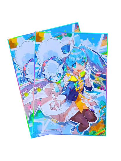 Snow Miku & Alolan Vulpix Holographic Card Sleeves Snow Miku & Alolan Vulpix Holographic Card Sleeves