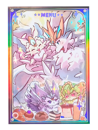 Adorable Purrely Family Holographic Card Sleeves