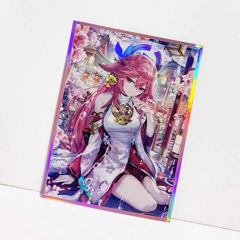 Yae Miko Sweet Pose Genshin Impact Holographic Card Sleeves