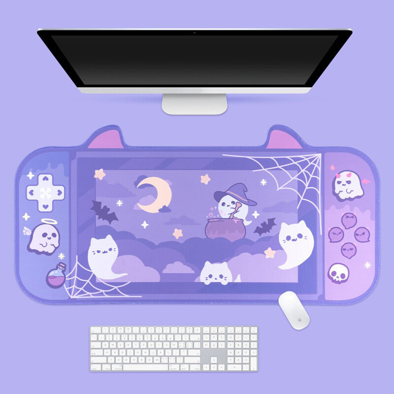 Halloween Ghost Purple Kawaii XL Gaming Mousepad Desk Mat