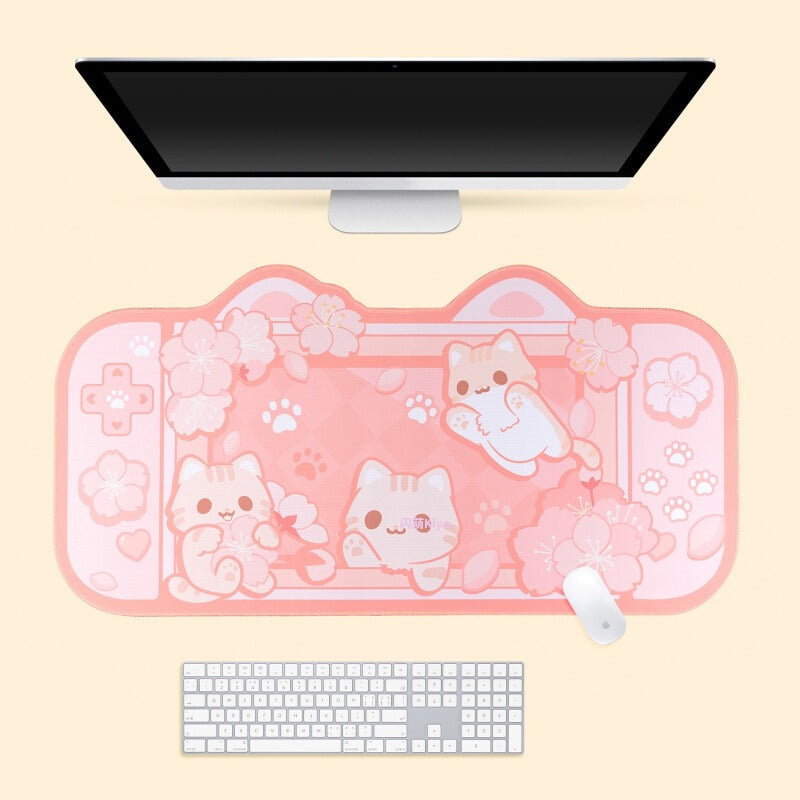 Kawaii Kittens Sakura XL Gaming Mousepad Desk Mat