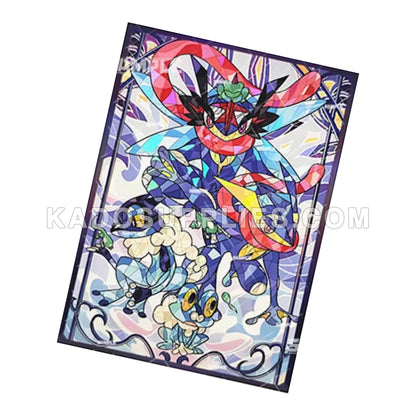Greninja Froakie Evolution Stained Glass Holographic Card Sleeves Kado Supplies Greninja Froakie Evolution Stained Glass Holographic Card Sleeves Kado Supplies