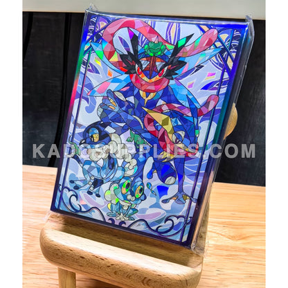 Greninja Froakie Evolution Stained Glass Holographic Card Sleeves – Kado Supplies