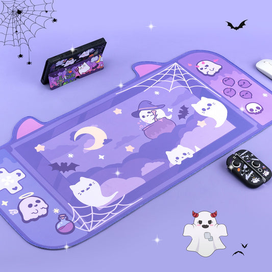Halloween Ghost Purple Kawaii XL Gaming Mousepad Desk Mat
