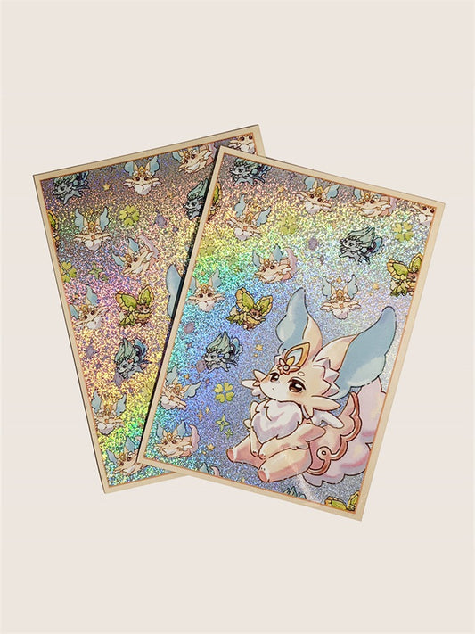 Cute Feline Purrely Holographic Card Sleeves