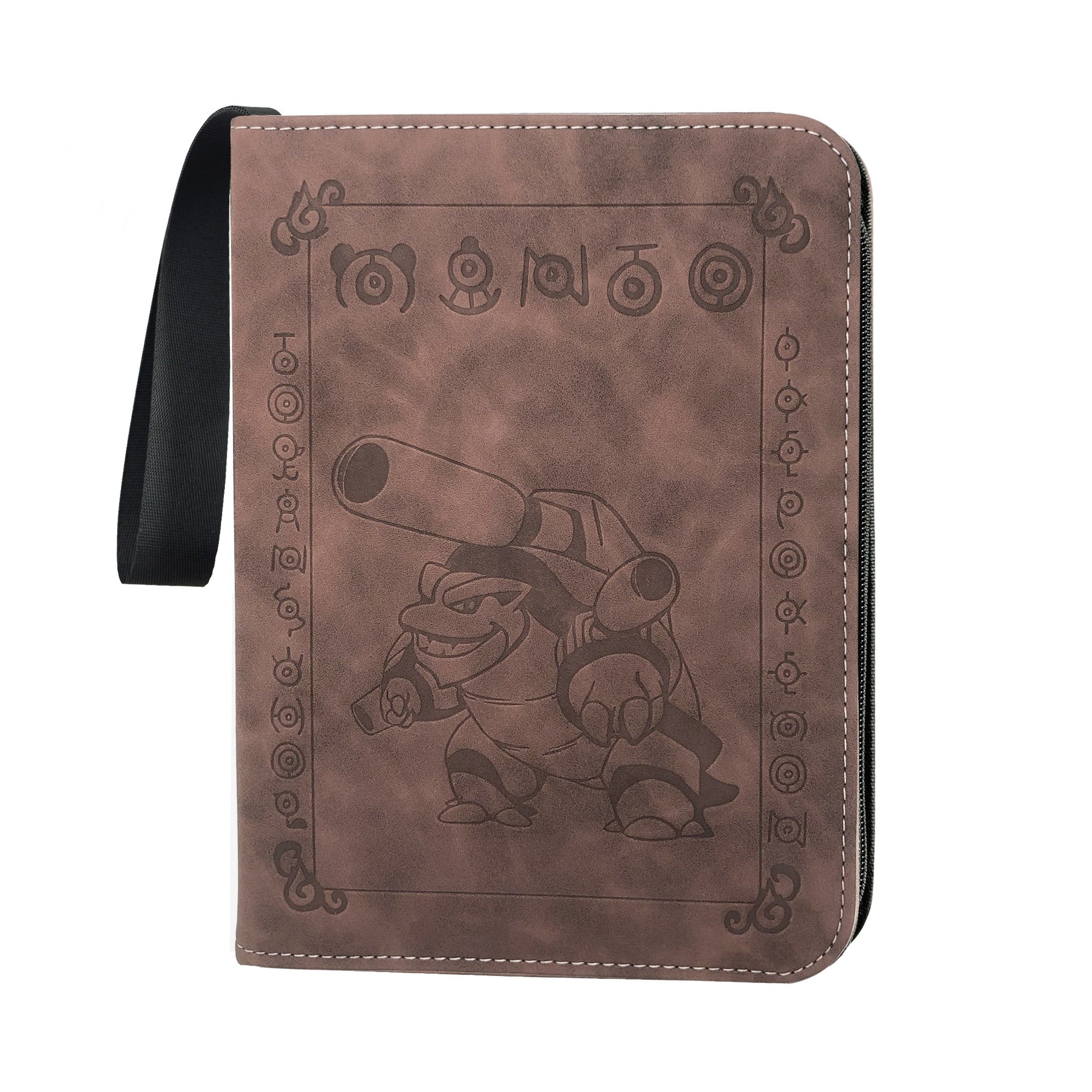 Pokemon Brown 4-Pocket Refillable Embossed PU Leather Trade Binders Kado Supplies Pokemon Brown 4-Pocket Refillable Embossed PU Leather Trade Binders Kado Supplies