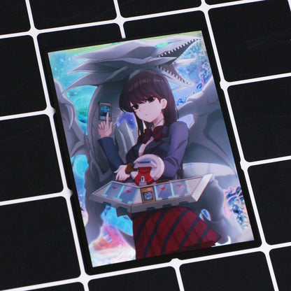 Blue Eyes White Dragon x Komi Holographic Card Sleeves Kado Supplies Blue Eyes White Dragon x Komi Holographic Card Sleeves Kado Supplies