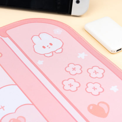 Fluffy Bunnies Console Kawaii XL Gaming Mousepad Desk Mat