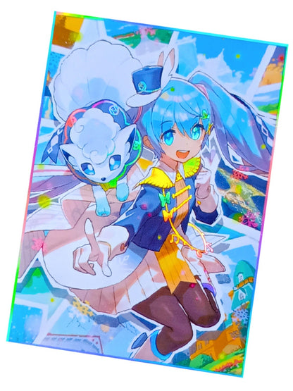 miku card sleeves Snow Miku & Alolan Vulpix Holographic Card Sleeves