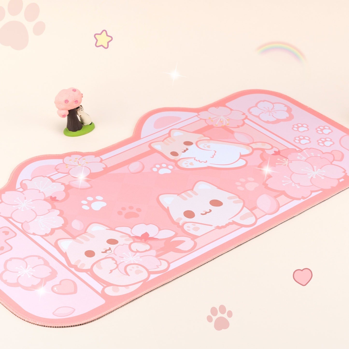 Kawaii Kittens Sakura XL Gaming Mousepad Desk Mat