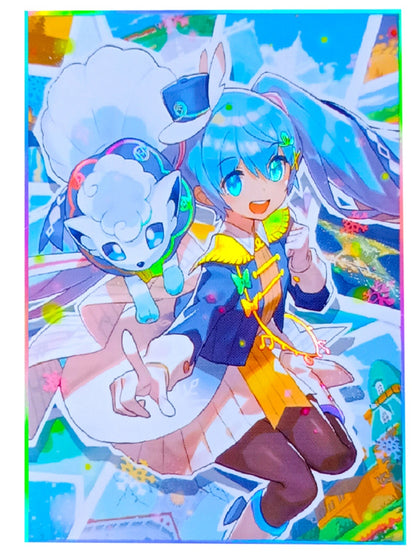 Snow Miku & Alolan Vulpix Holographic Card Sleeves Kado Supplies Snow Miku & Alolan Vulpix Holographic Card Sleeves Kado Supplies