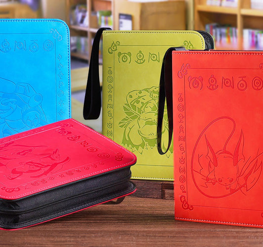 Pokemon Colored 4-Pocket Refillable Embossed PU Leather Trade Binders