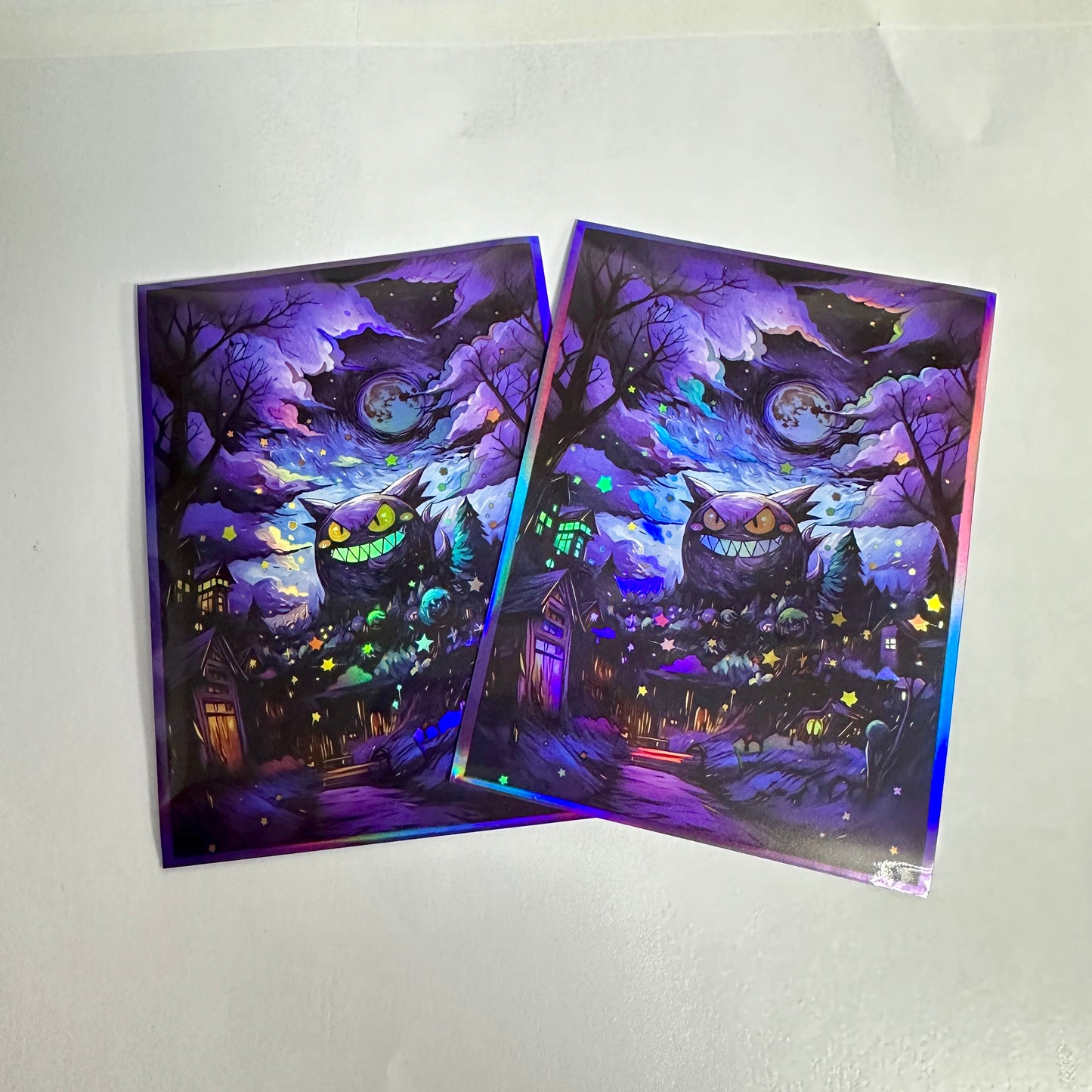 Gengar & Pikachu Oil Painting Series Holographic Card Sleeves
