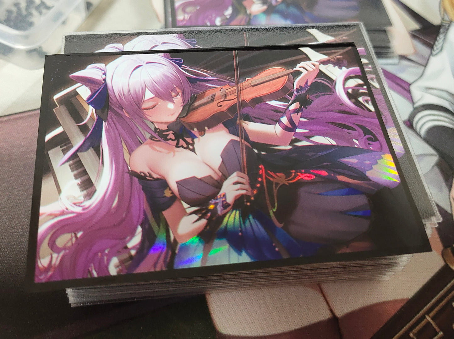 Keqing Violin Genshin Impact Holographic Card Sleeves