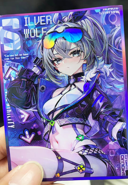 Honkai Star Silver Wolf & Kafka Holographic Card Sleeves Kado Supplies Honkai Star Silver Wolf & Kafka Holographic Card Sleeves Kado Supplies