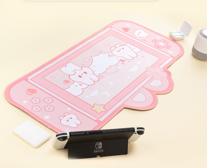 Fluffy Bunnies Console Kawaii XL Gaming Mousepad Desk Mat